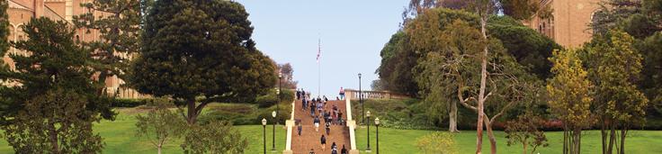Students walking on the Janss Steps